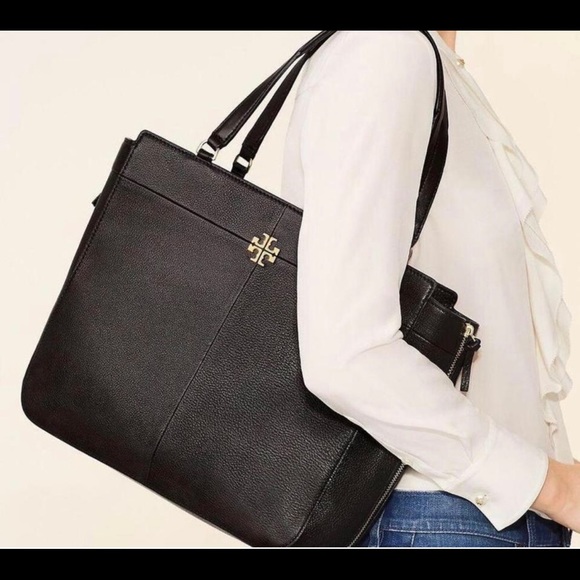 NWT Tory Burch Side ivy zip leather handbag black - Picture 3 of 8